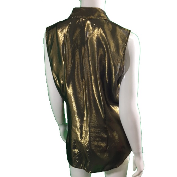 NWT Ralph Lauren Gold Ruffle Vest (1130) - Picture 3 of 3